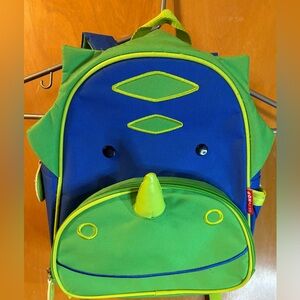 Skip Hop Blue and Green Dino Backpack with Horn